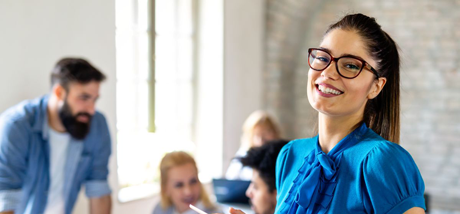 Lady smiling in office